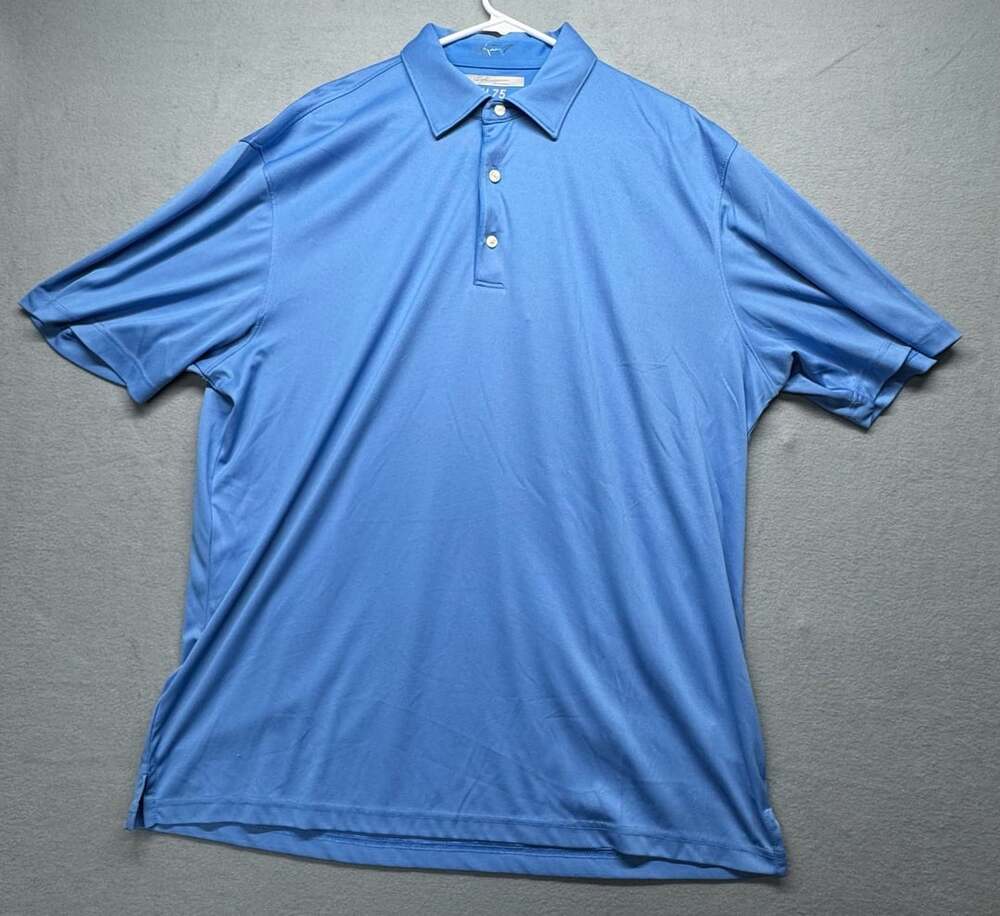 Greg Norman ML75 PlayDry Golf Polo Shirt Blue Men's XL